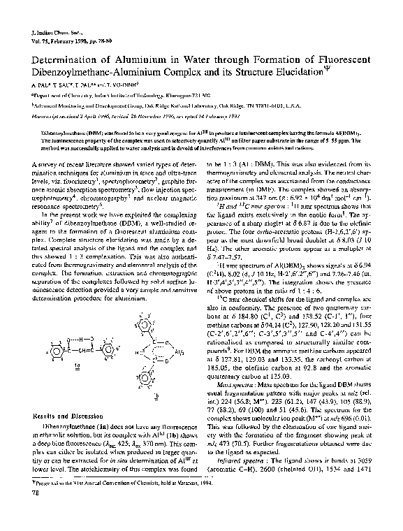 (PDF) Determination of Aluminium in Water through Formation of ...