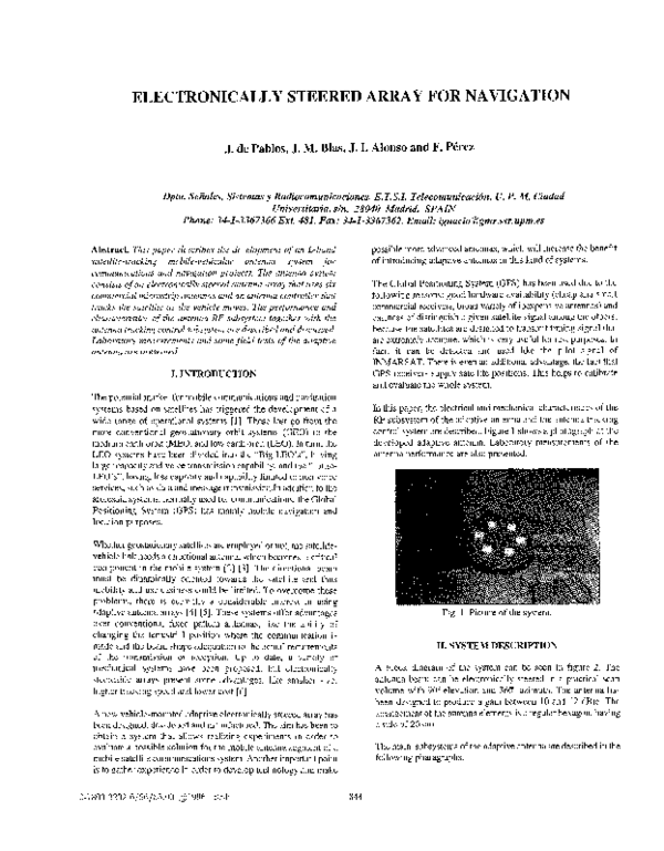 (PDF) Electronically steered array for navigation