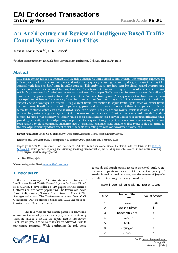 (PDF) An Architecture and Review of Intelligence Based Traffic Control ...