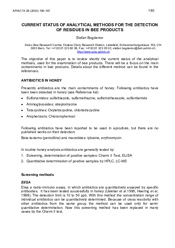 (PDF) Current status of analytical methods for the detection of ...