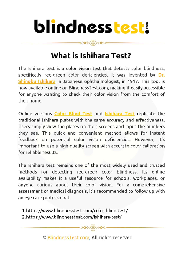 (PDF) Ishihara Test Plates by BlindnessTest