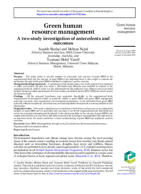 (PDF) Green human resource management