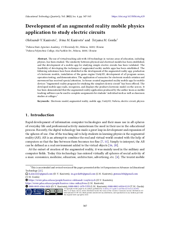 (PDF) Development of an augmented reality mobile physics application to ...