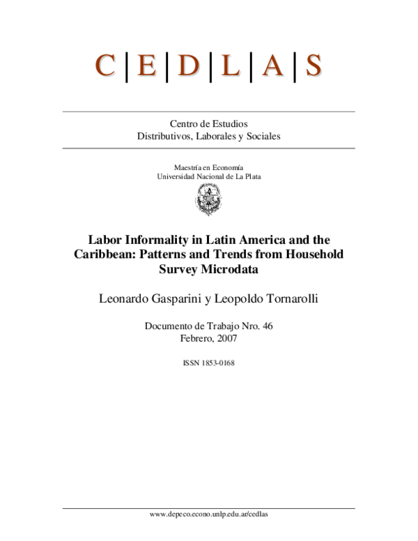 (PDF) Labor informality in Latin America and the Caribbean: patterns ...