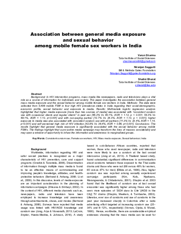 (PDF) Association between general media exposure and sexual behavior ...