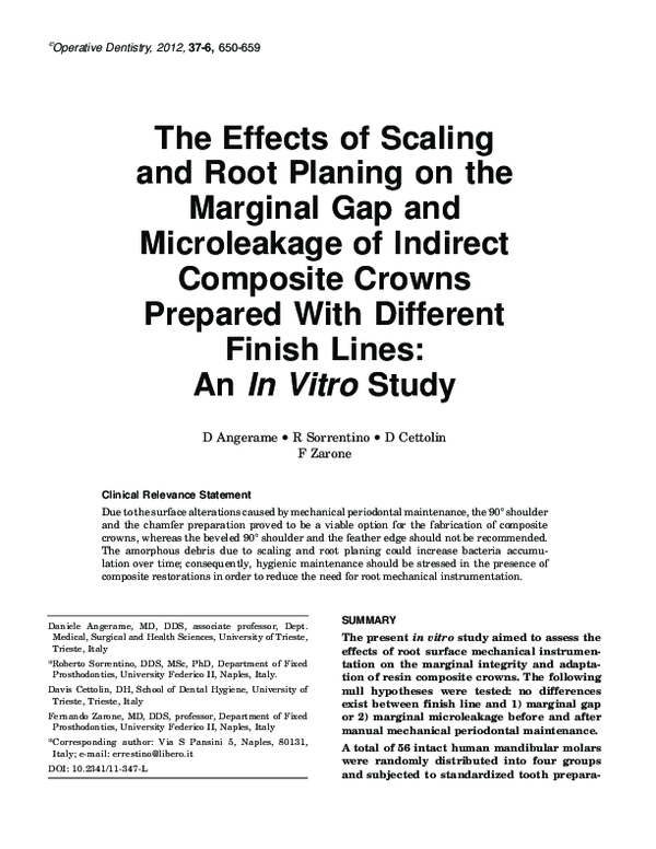 (PDF) The Effects of Scaling and Root Planing on the Marginal Gap and ...