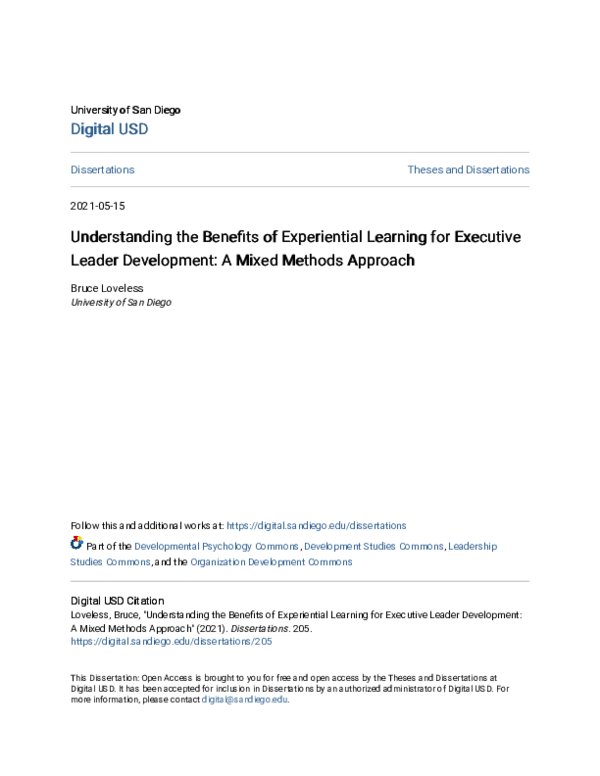(PDF) Understanding the Benefits of Experiential Learning for Executive ...