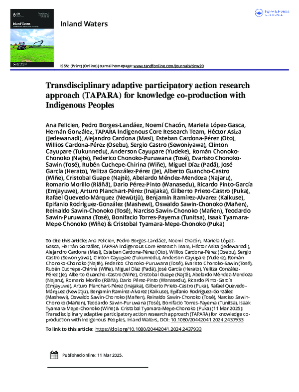 (PDF) Transdisciplinary adaptive participatory action research approach ...