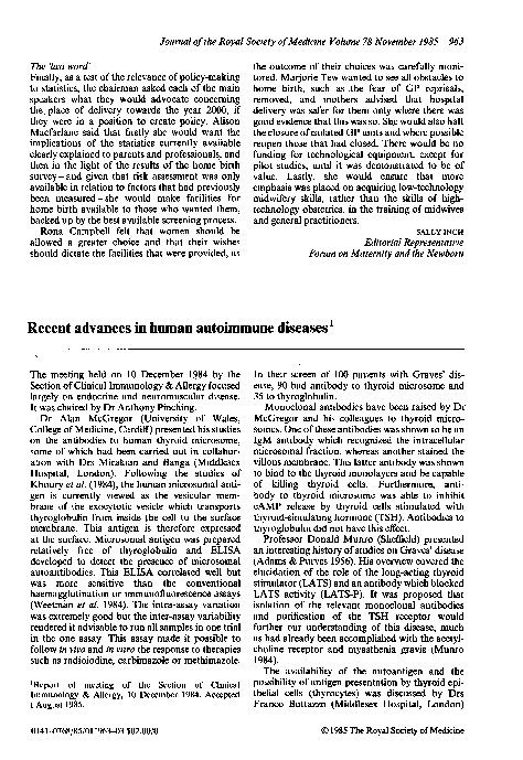 (PDF) Recent Advances in Human Autoimmune Diseases
