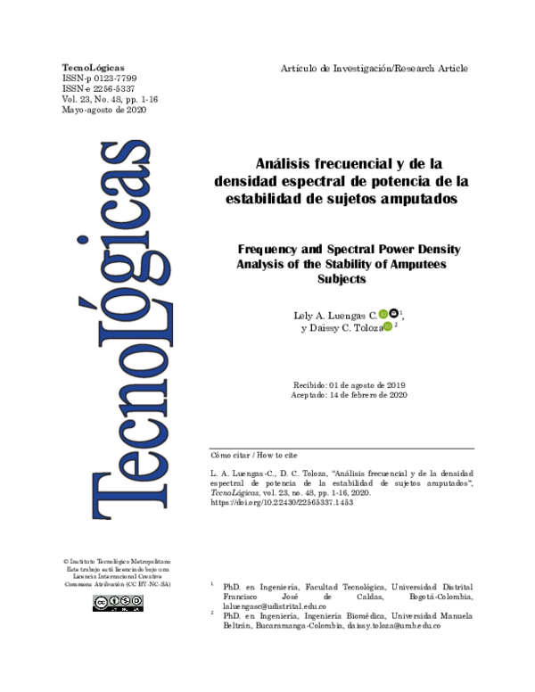 (PDF) Análisis frecuencial y de la densidad espectral de potencia de la ...