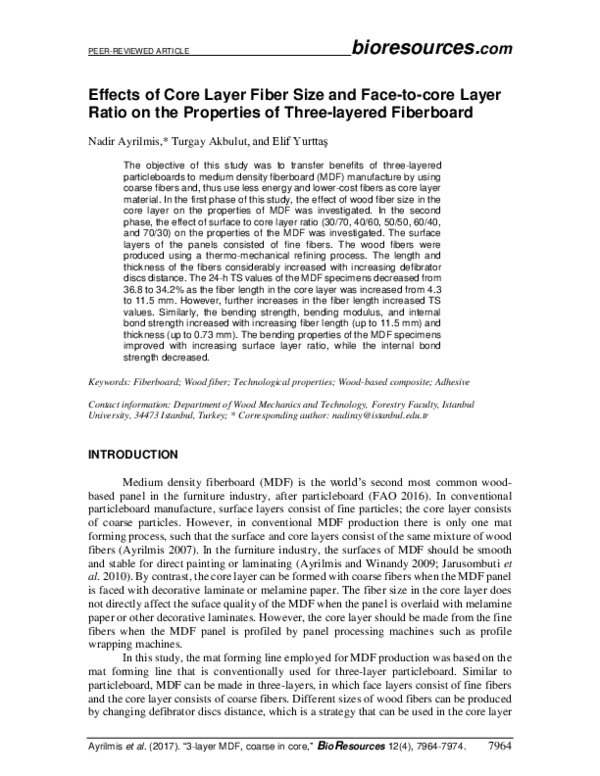 (PDF) Effects of core layer fiber size and face-to-core layer ratio on ...