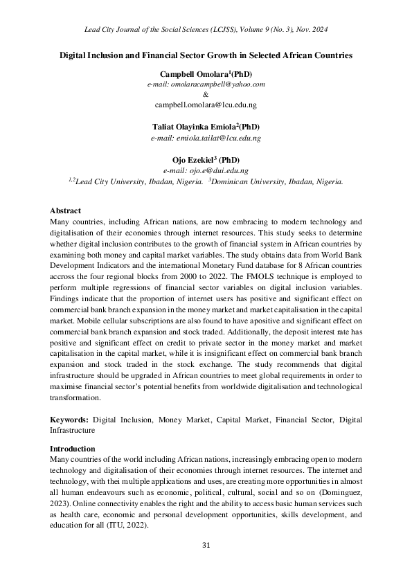 (PDF) Digital Inclusion and Financial Sector Growth in Selected African ...