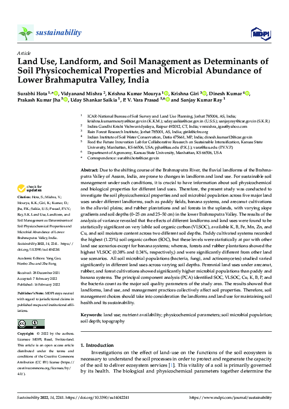 (PDF) Land Use, Landform, and Soil Management as Determinants of Soil ...