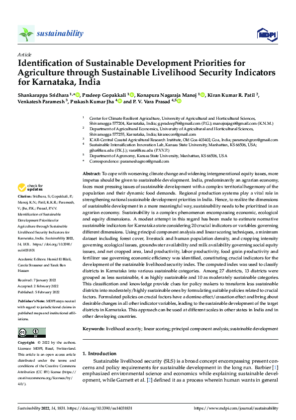 (PDF) Identification of Sustainable Development Priorities for ...