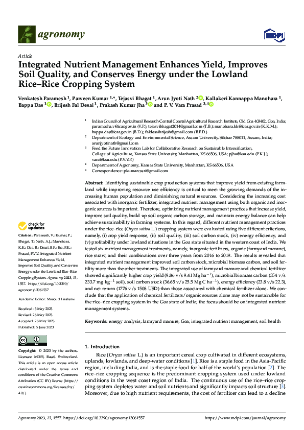 (PDF) Integrated Nutrient Management Enhances Yield, Improves Soil ...