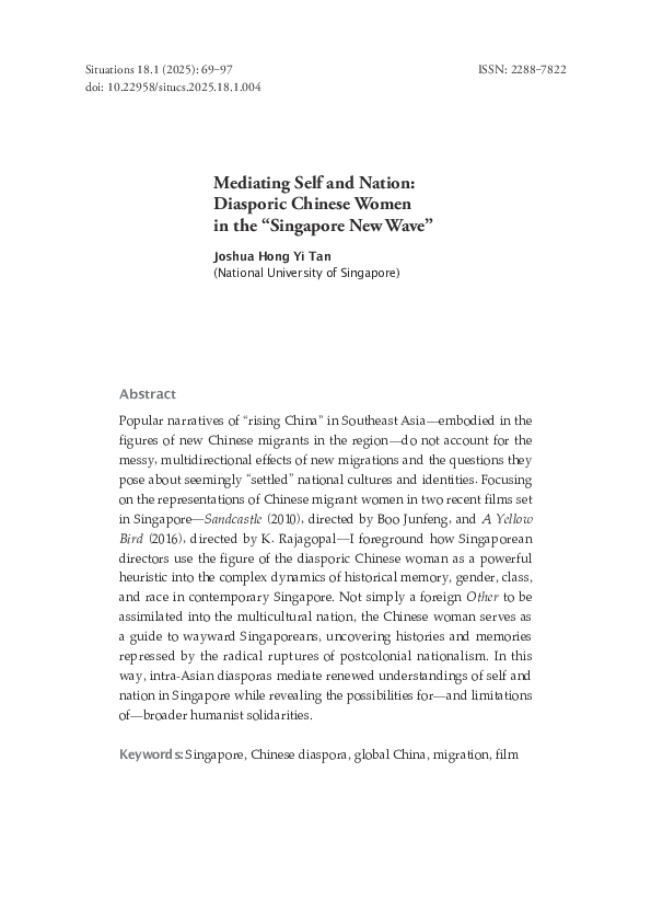 (PDF) Mediating Self and Nation: Diasporic Chinese Women in the ...