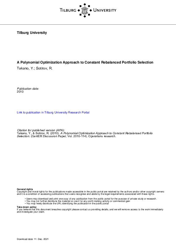 (PDF) A Polynomial Optimization Approach to Constant Rebalanced ...
