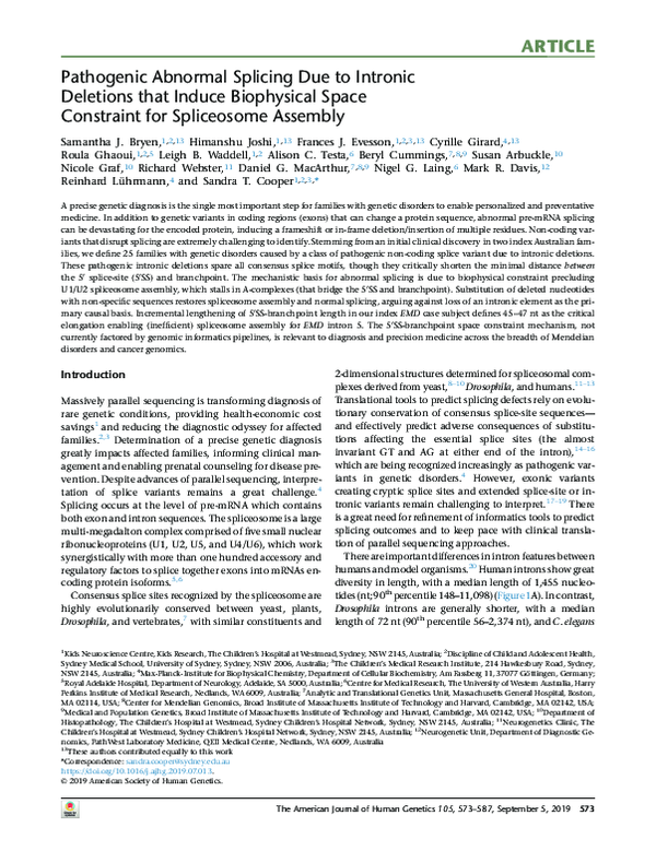 (PDF) Pathogenic Abnormal Splicing Due to Intronic Deletions that ...