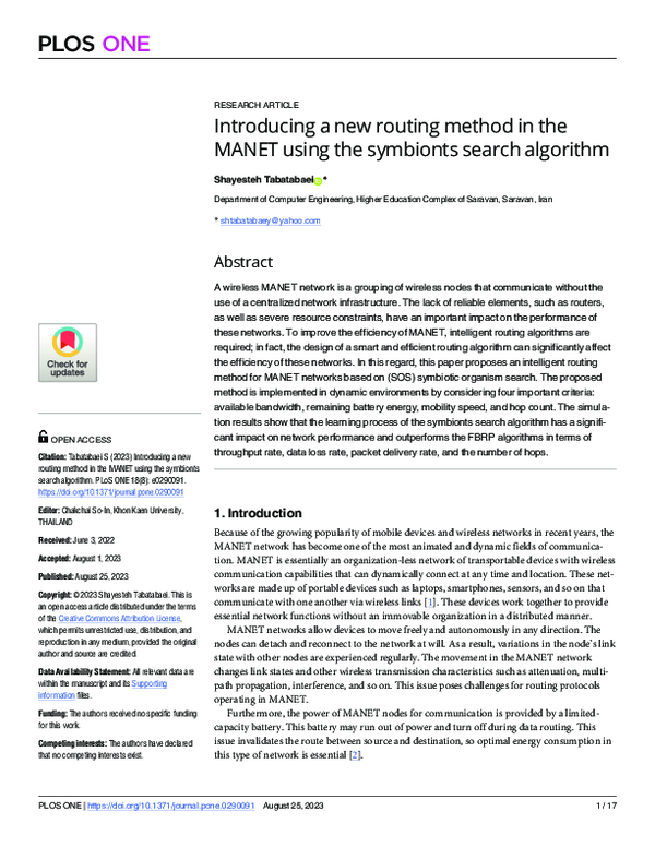 (PDF) Introducing a new routing method in the MANET using the symbionts ...