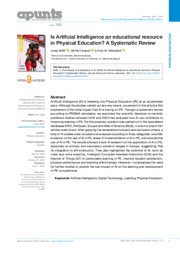 (PDF) Is Artificial Intelligence an educational resource in Physical ...