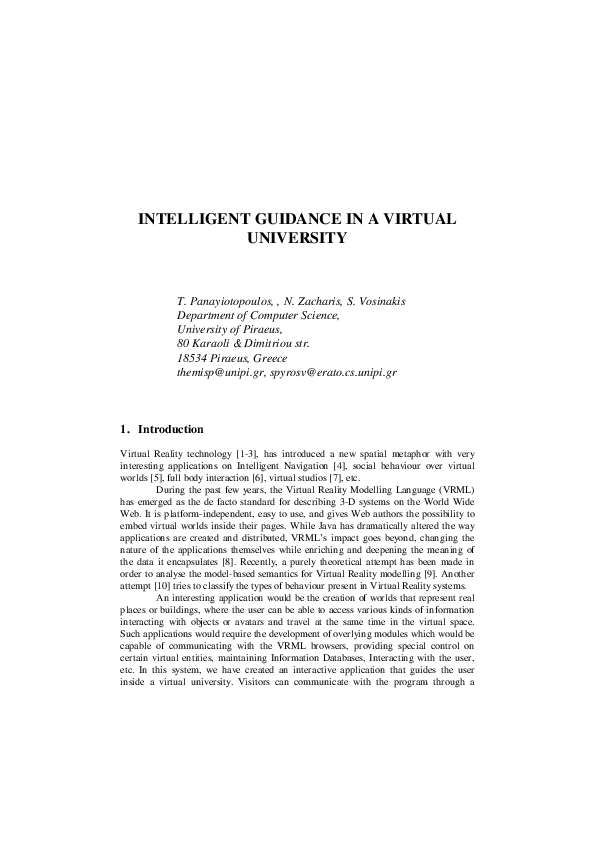 (PDF) Intelligent Guidance in a Virtual University