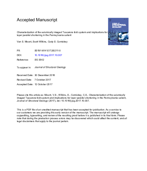 (PDF) Characterization of the seismically imaged Tuscarora fold system ...