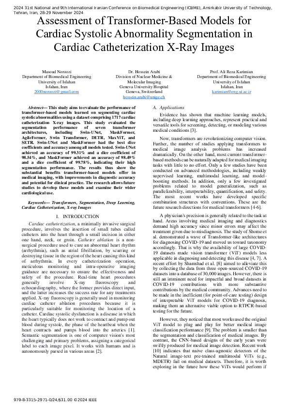 (PDF) Assessment of Transformer-Based Models for Cardiac Systolic ...