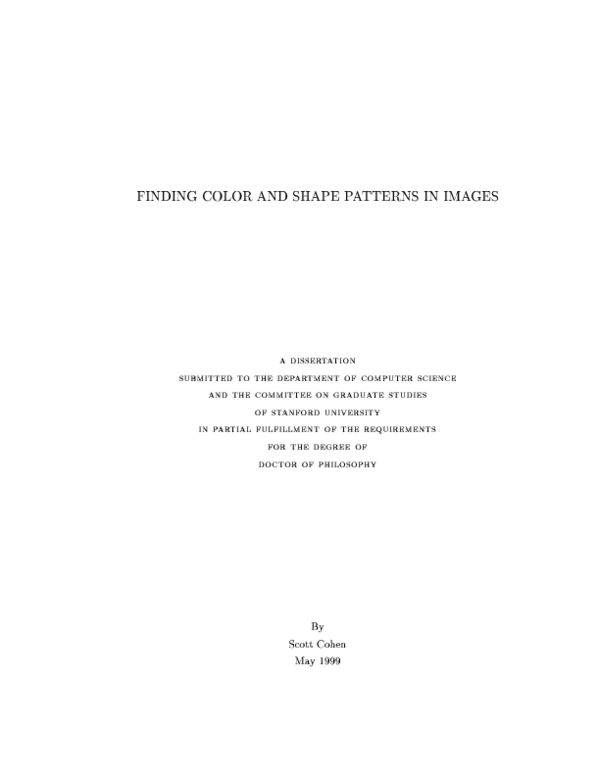 (PDF) Finding Color and Shape Patterns In Images