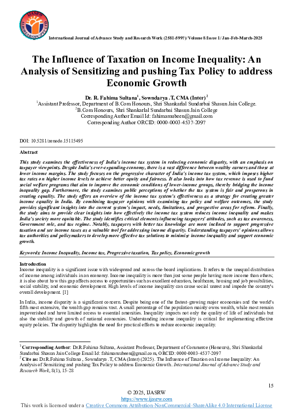 (PDF) The Influence of Taxation on Income Inequality: An Analysis of ...