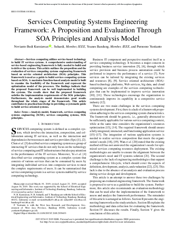 (PDF) Services Computing Systems Engineering Framework: A Proposition ...