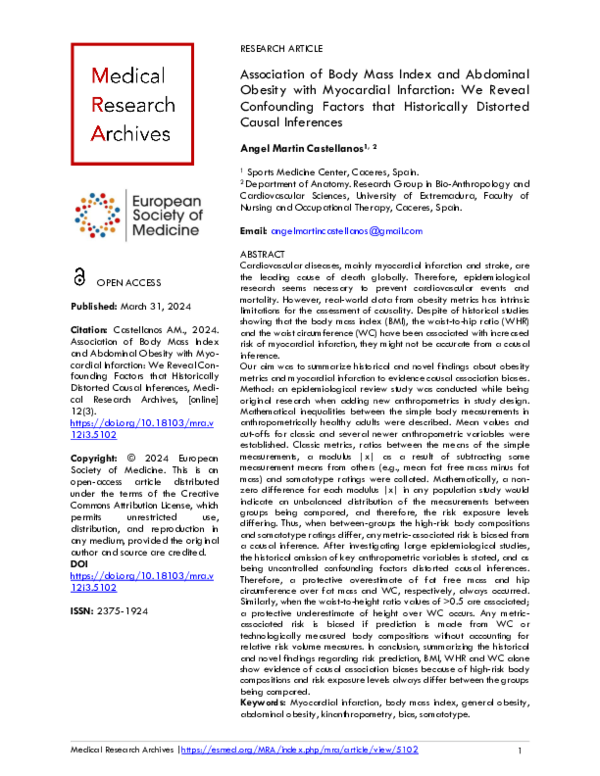 (PDF) Association of Body Mass Index and Abdominal Obesity with ...