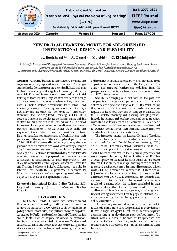 (PDF) NEW DIGITAL LEARNING MODEL FOR SRL-ORIENTED INSTRUCTIONAL DESIGN ...