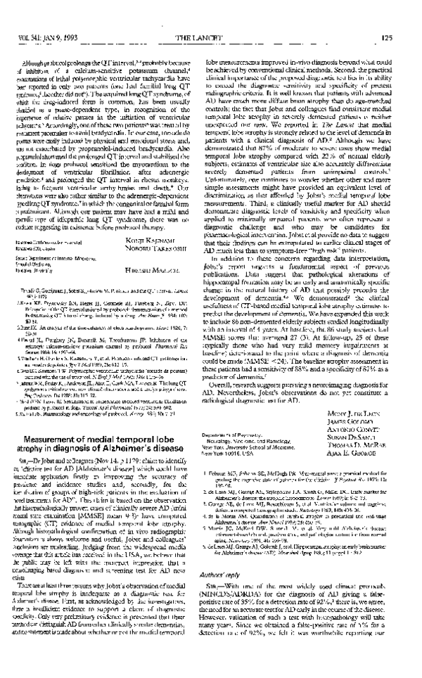 (PDF) Measurement of medial temporal lobe atrophy in diagnosis of ...