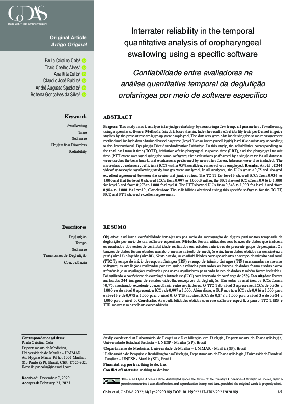 (PDF) Interrater reliability in the temporal quantitative analysis of ...
