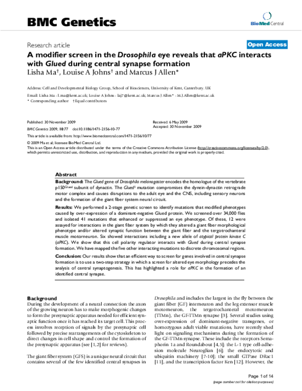(PDF) A modifier screen in the Drosophila eye reveals that aPKC ...