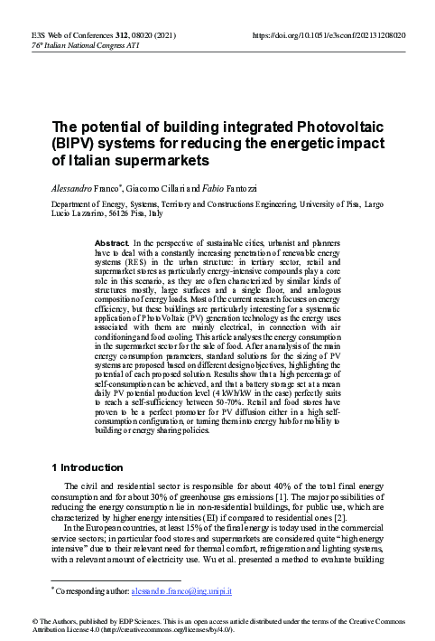 (PDF) The potential of building integrated Photovoltaic (BIPV) systems ...