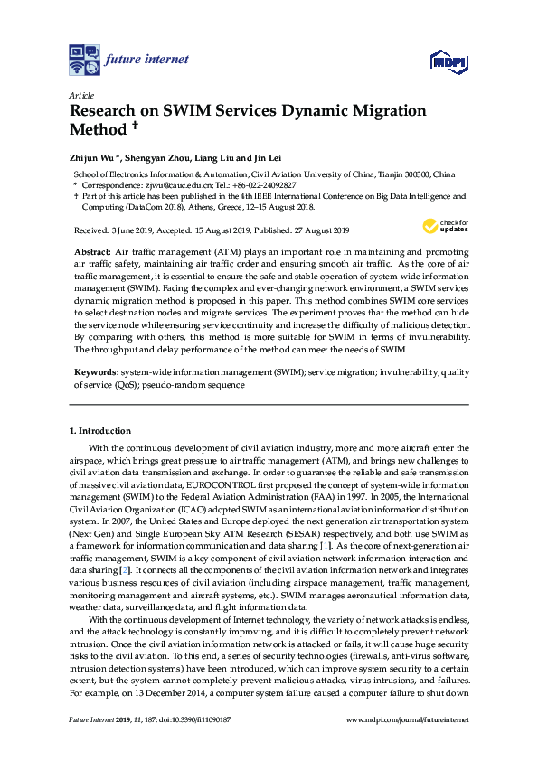 (PDF) Research on SWIM Services Dynamic Migration Method