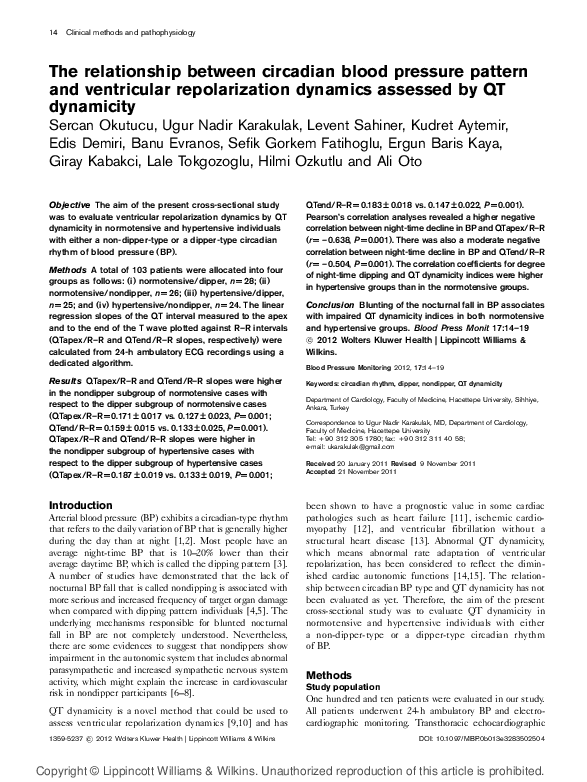 (PDF) Relationship between circadian blood pressure variation and age ...