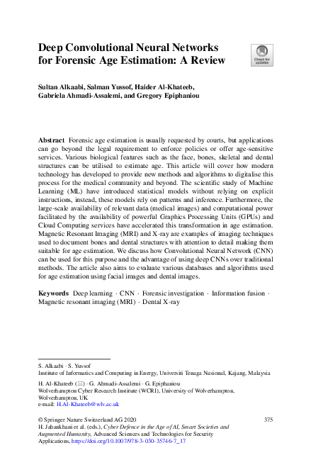 (PDF) Deep Convolutional Neural Networks for Forensic Age Estimation: A ...