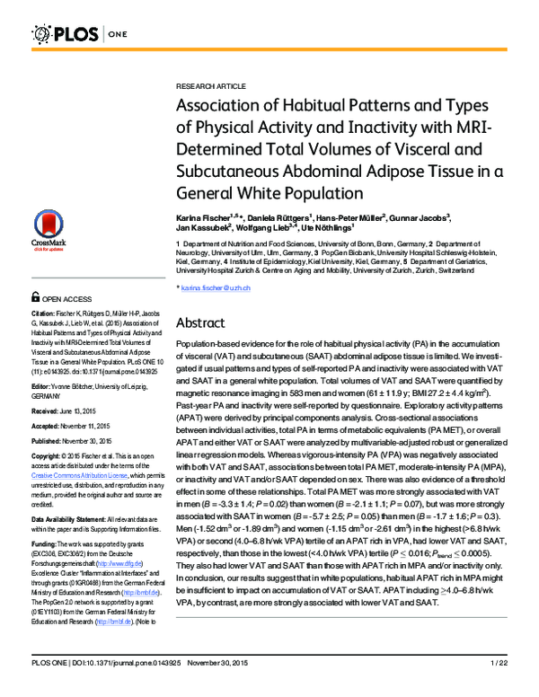 (PDF) Association of Habitual Patterns and Types of Physical Activity ...