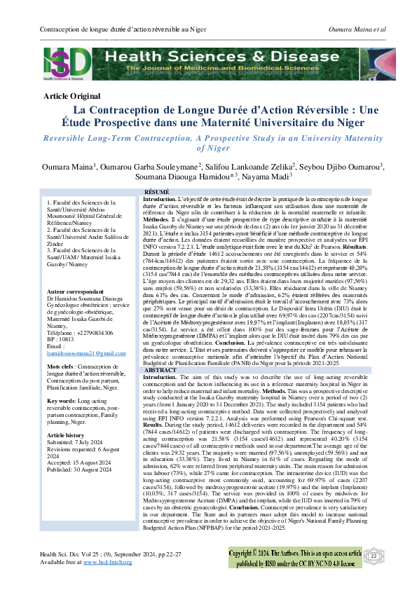 (PDF) Contraception de longue durée d'action réversible au Niger — free download