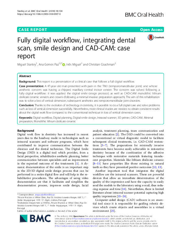 (PDF) Fully digital workflow, integrating dental scan, smile design and ...