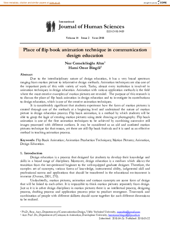 (PDF) Place of flip book animation technique in communication design ...