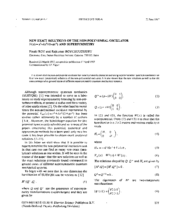 (PDF) New exact solutions of the non-polynomial oscillator and ...
