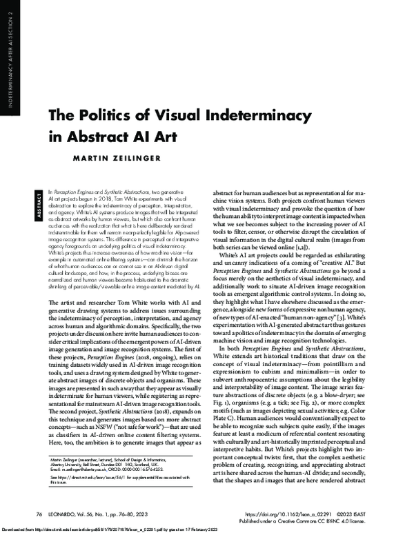 (PDF) The Politics of Visual Indeterminacy in Abstract AI Art
