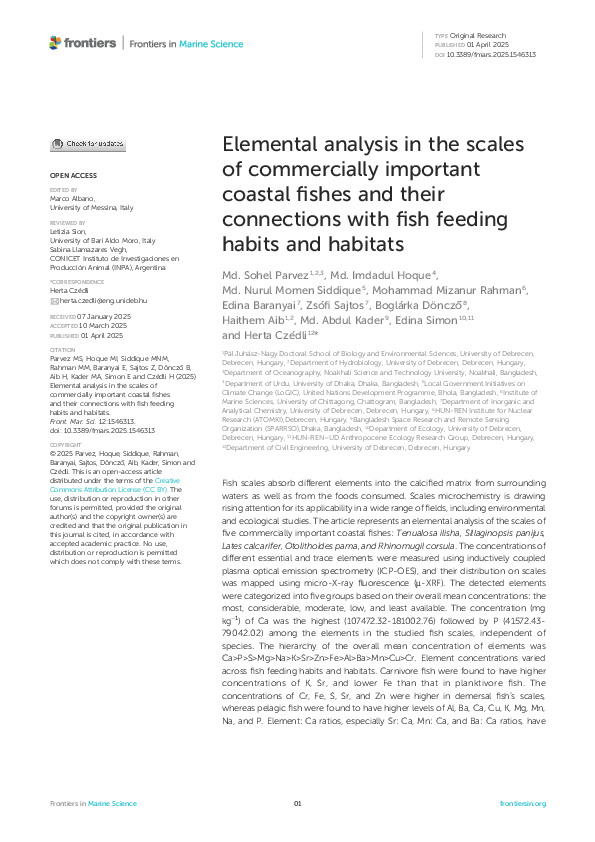 (PDF) Elemental analysis in the scales of commercially important ...