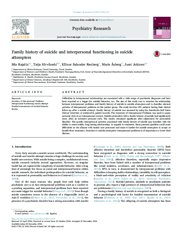 (PDF) Family history of suicide and interpersonal functioning in ...