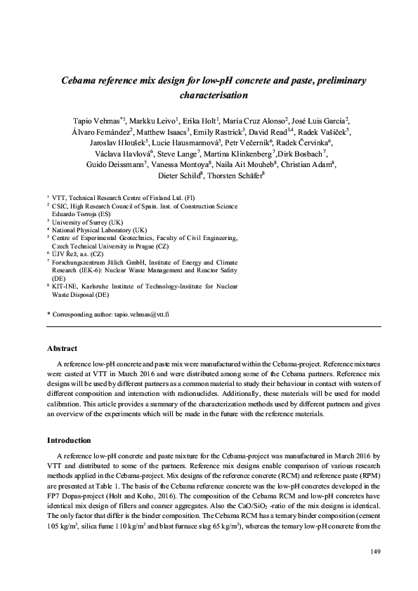 (PDF) Cebama reference mix design for low-pH concrete and paste ...