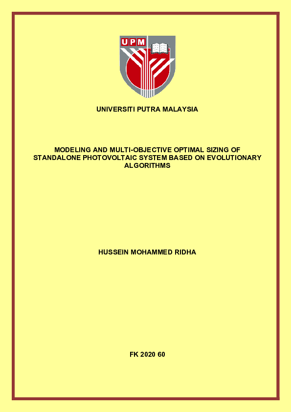 (PDF) Modeling and multi-objective optimal sizing of standalone ...
