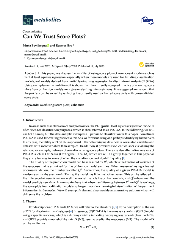 (PDF) Can We Trust Score Plots?